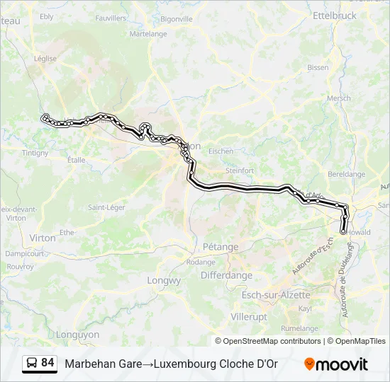 84 Bus Line Map