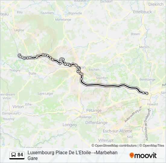 84 Bus Line Map