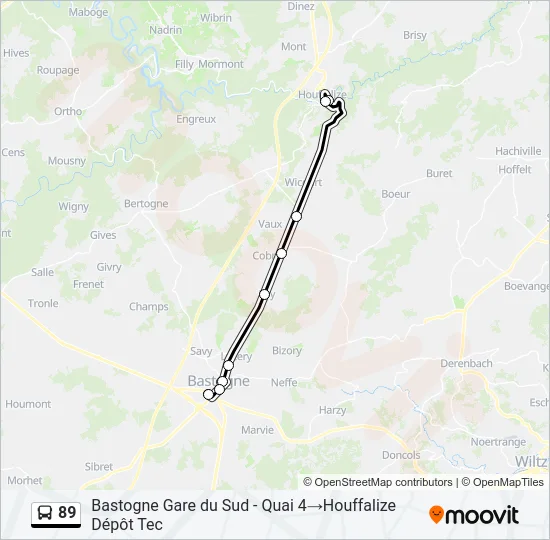89 Bus Line Map