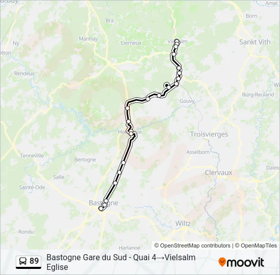 89 Bus Line Map