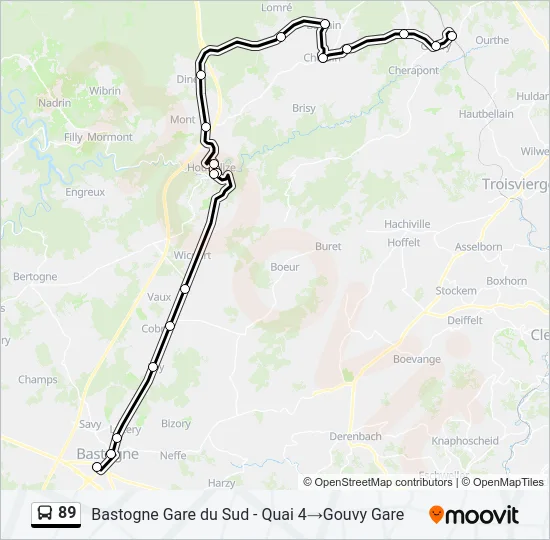 89 Bus Line Map