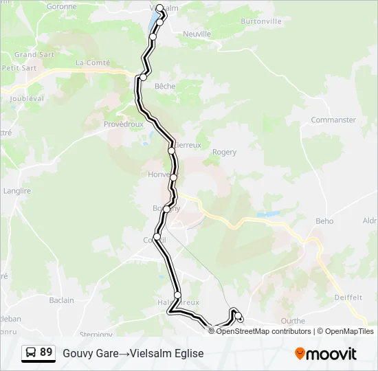 89 Bus Line Map