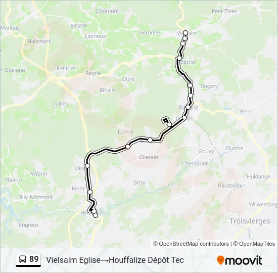 89 Bus Line Map