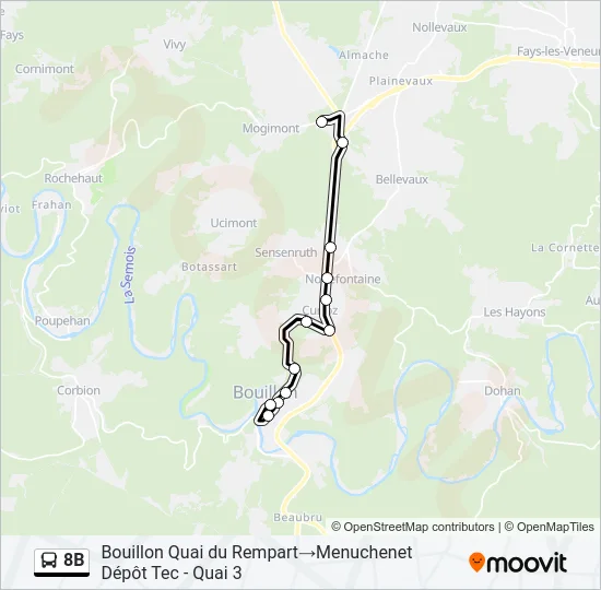 8B Bus Line Map