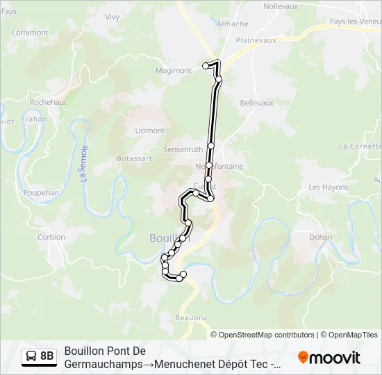 8B Bus Line Map