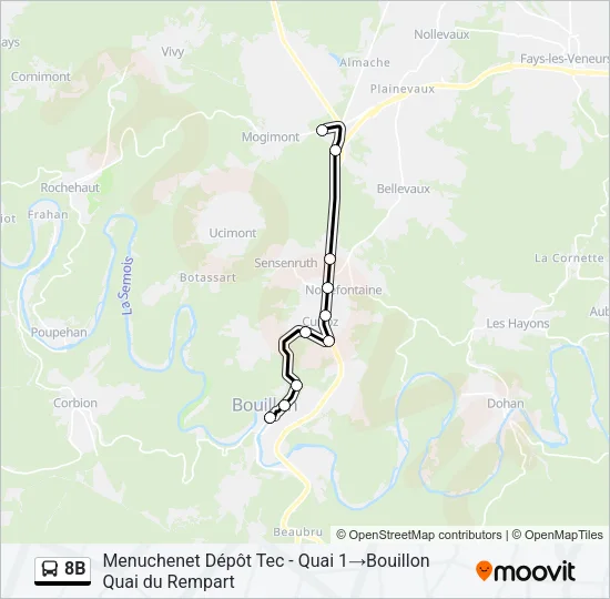 8B Bus Line Map