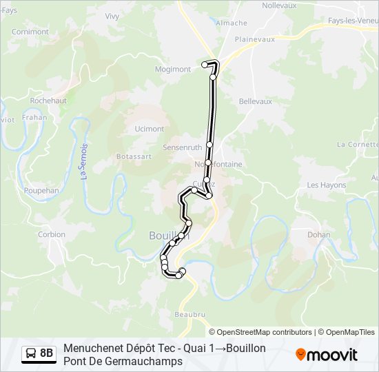 8B bus Line Map