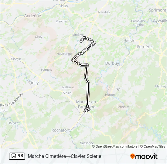 98 Bus Line Map
