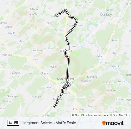 98 bus Line Map