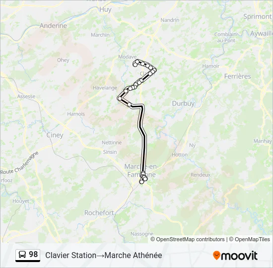 98 Bus Line Map