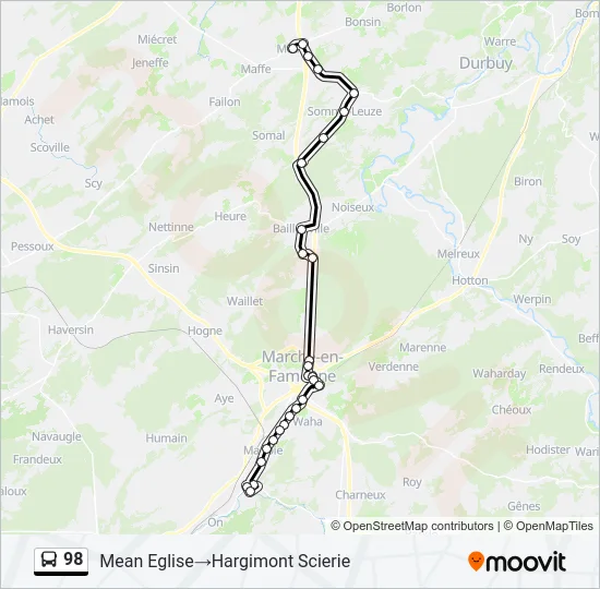 98 Bus Line Map