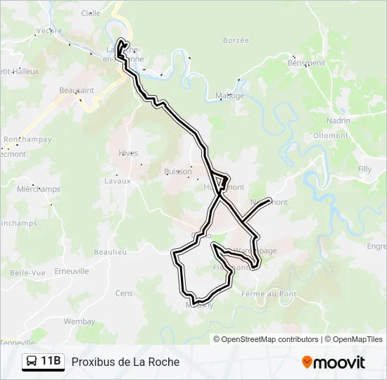 11B Bus Line Map