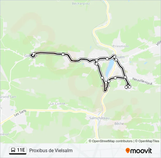 11E Bus Line Map
