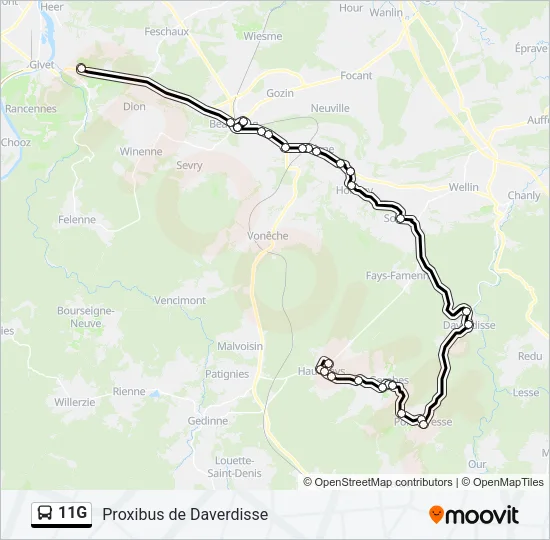 11G Bus Line Map