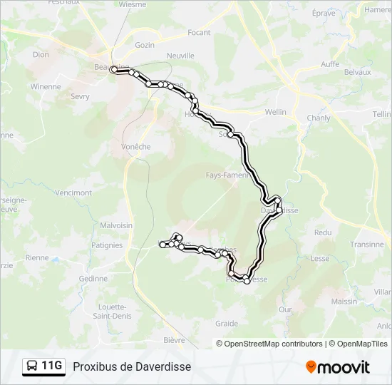11G Bus Line Map