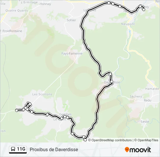 11G Bus Line Map
