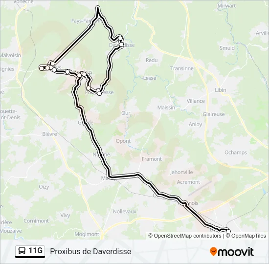 11G Bus Line Map