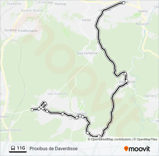 11G Bus Line Map