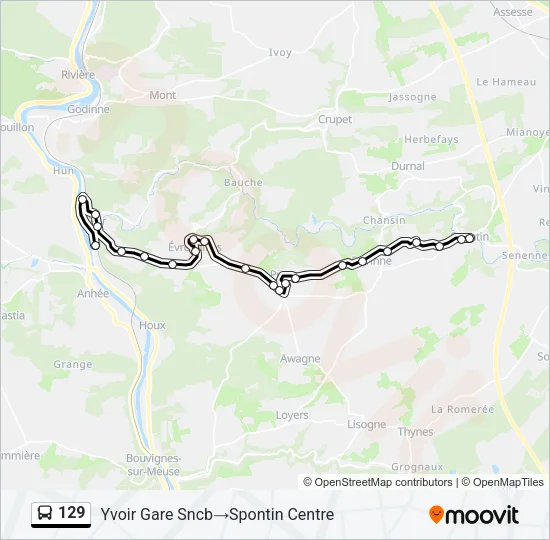 129 Bus Line Map