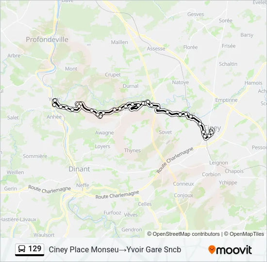 129 Bus Line Map