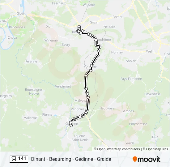 141 Bus Line Map