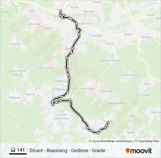 141 Bus Line Map