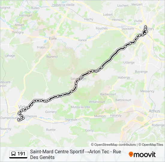 191 Bus Line Map