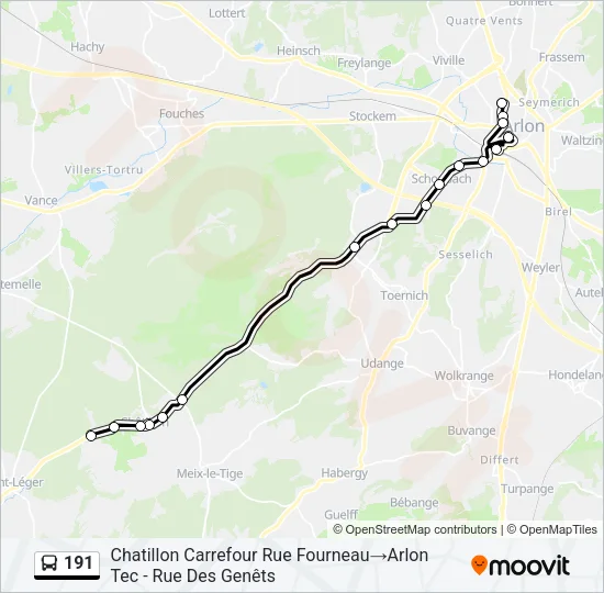 191 Bus Line Map
