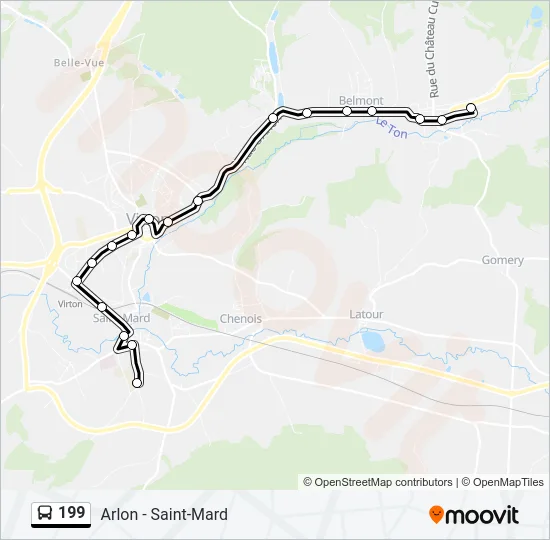 199 Bus Line Map
