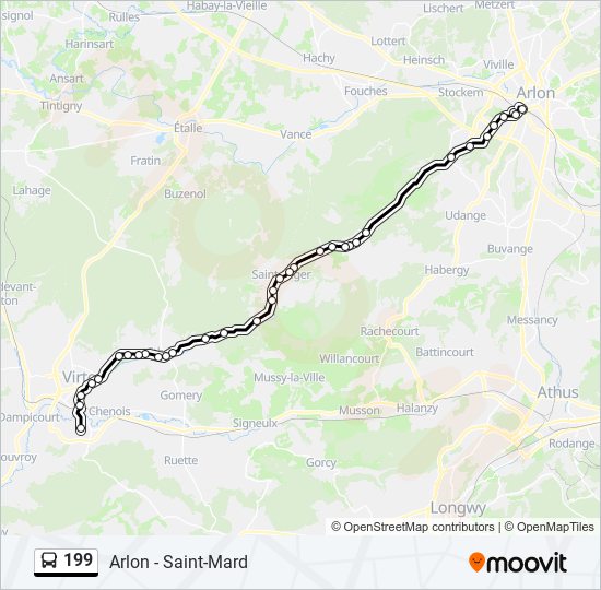 Plan de la ligne 199 de bus