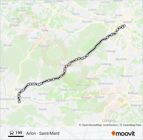 199 Bus Line Map