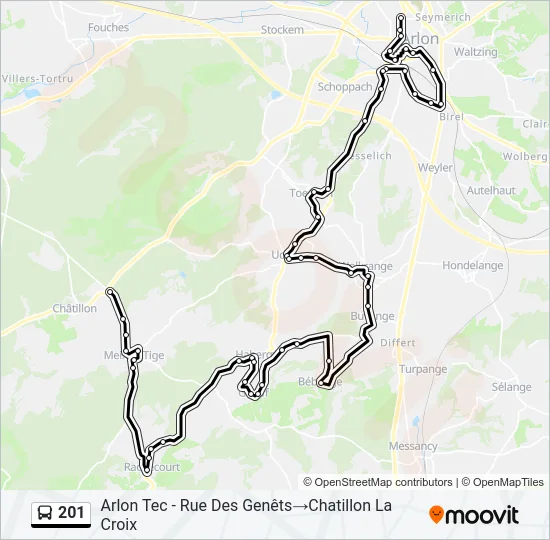 201 Bus Line Map