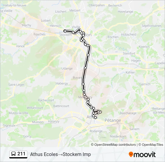 211 Bus Line Map