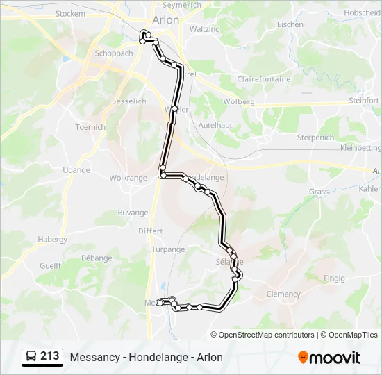 213 Bus Line Map