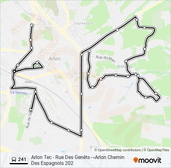 Plan de la ligne 241 de bus