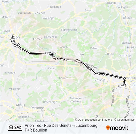 Plan de la ligne 242 de bus