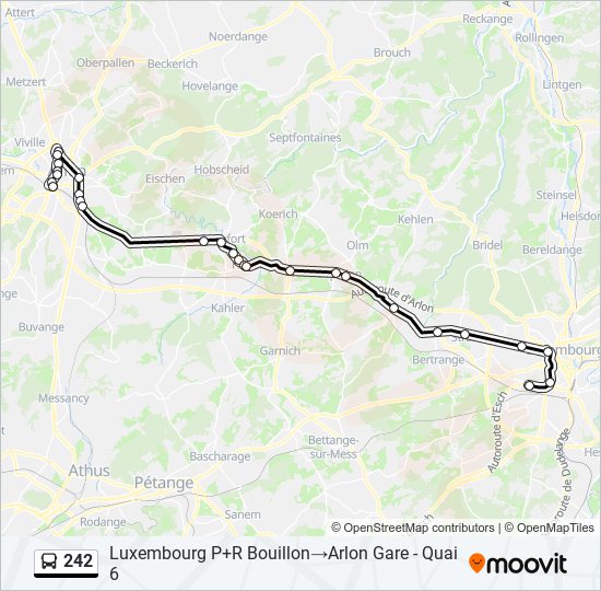 242 bus Line Map