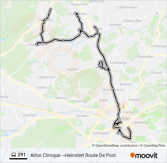 291 bus Line Map