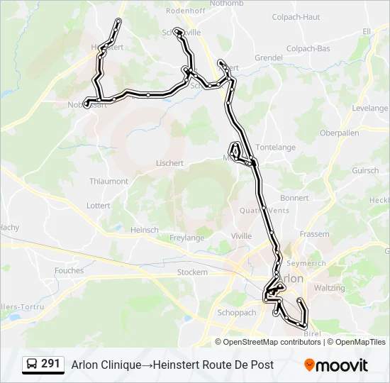 291 Bus Line Map