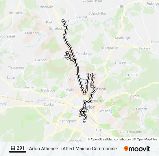 291 Bus Line Map