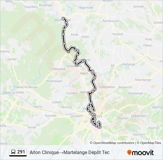 291 bus Line Map