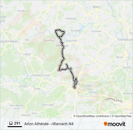 291 Bus Line Map