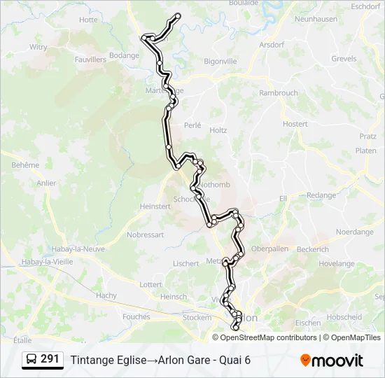 291 Bus Line Map