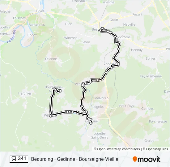 341 Bus Line Map