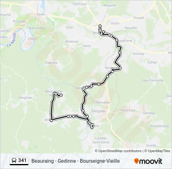 341 Bus Line Map