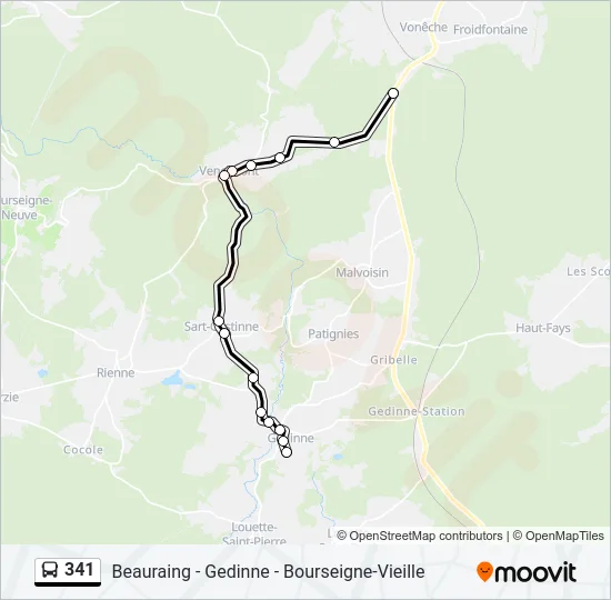 341 Bus Line Map