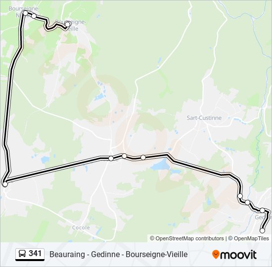 Plan de la ligne 341 de bus