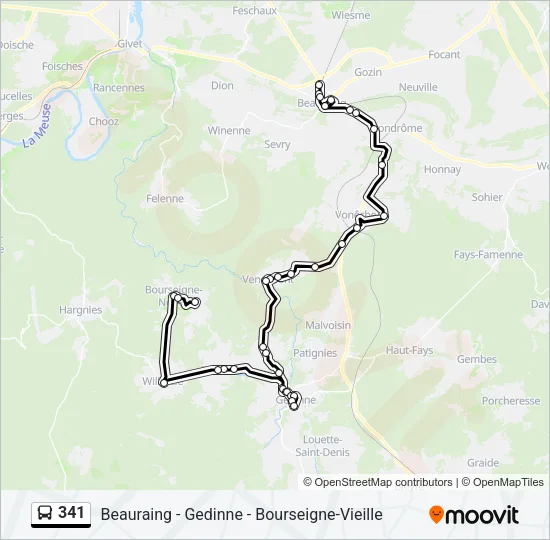 341 Bus Line Map