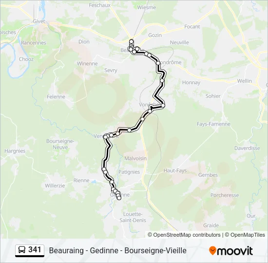 341 Bus Line Map