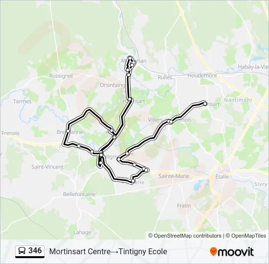 346 Bus Line Map